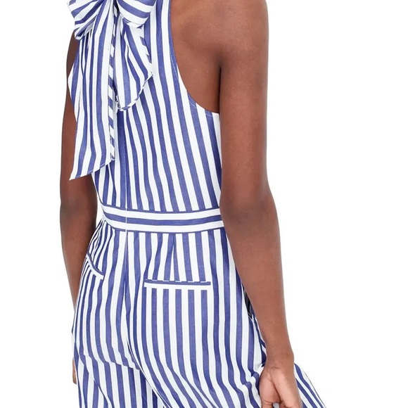 J. Crew Blue and White Stripped Jumpsuit - Picture 3 of 4